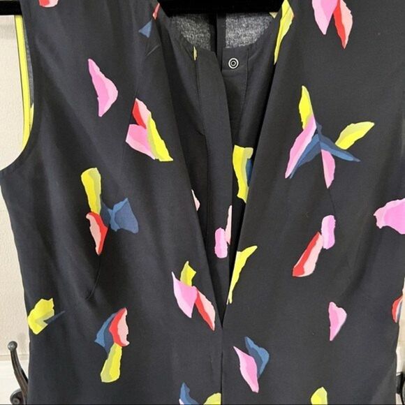 Bimba Y Lola Sleeveless Colorful Geometric Print on Black Dress Size Small - Picture 5 of 15